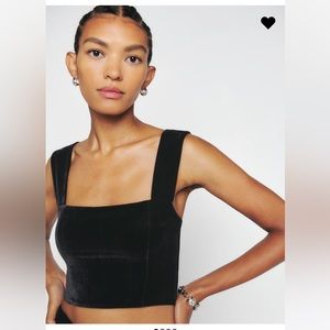 Reformation Giulia Velvet Top
